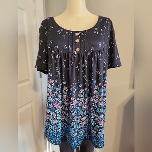 Amazon Women's Navy Floral Blouse